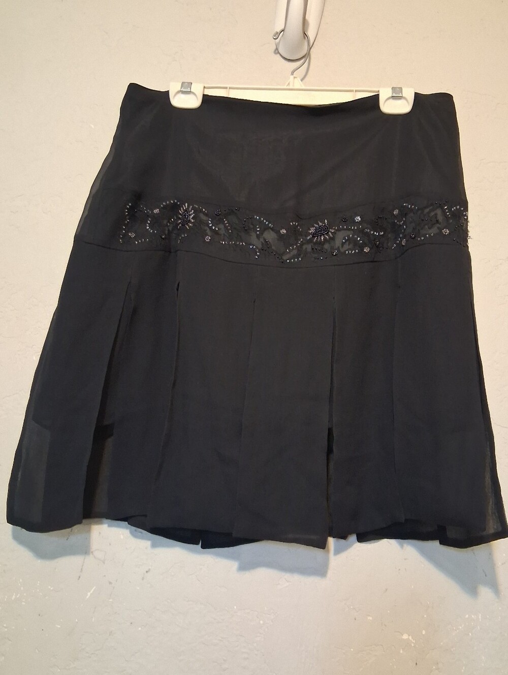 Clio 100% Silk Dress It Up Black Skirt Lace Beads Whimsygoth Romantic Fairy 12